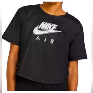 Nike Air Black Oversized Layered Crop Top - NWT